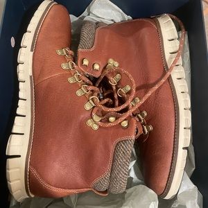 Cole Haan ZEROGRAND HIKER Boots- Men size 9 color:WOODBURY/IVORY - Worn 3 times